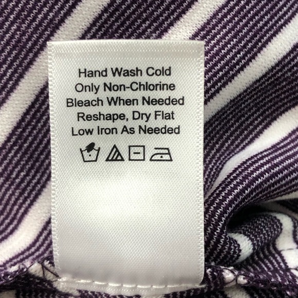 Coldwater Creek Women’s Midi dress Stripe 3/4 sleeves Purple and Cream 6 - Picture 7 of 7